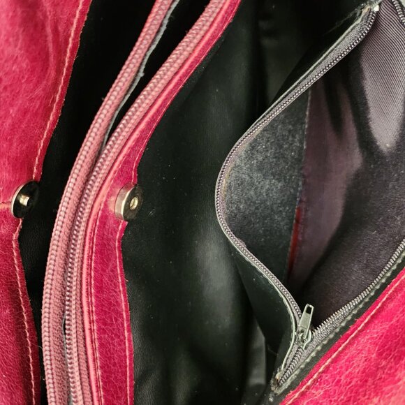 Vintage Burgundy Leather Bag - Picture 9 of 12